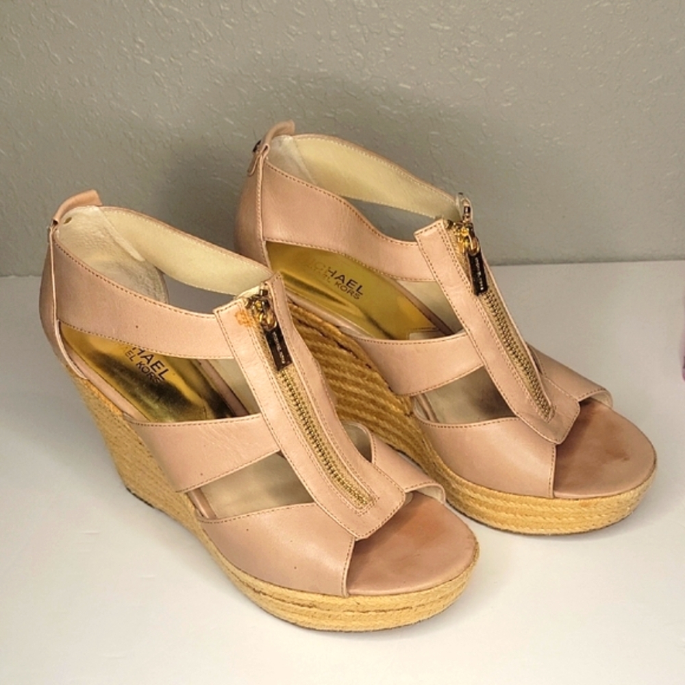 MICHAEL Michael Kors Tan Wedge Sandals #17